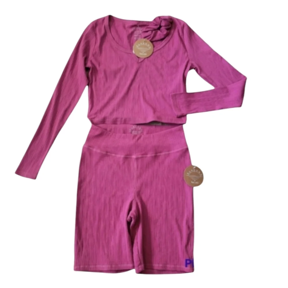 Splendid Ada Notch Tee & Axel Biker Short Set